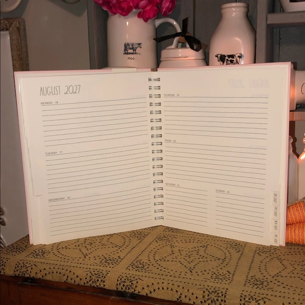 Rae Dunn MAKE IT HAPPEN Spiral 17 Month Planner August 2026-December 2027 (Pink)